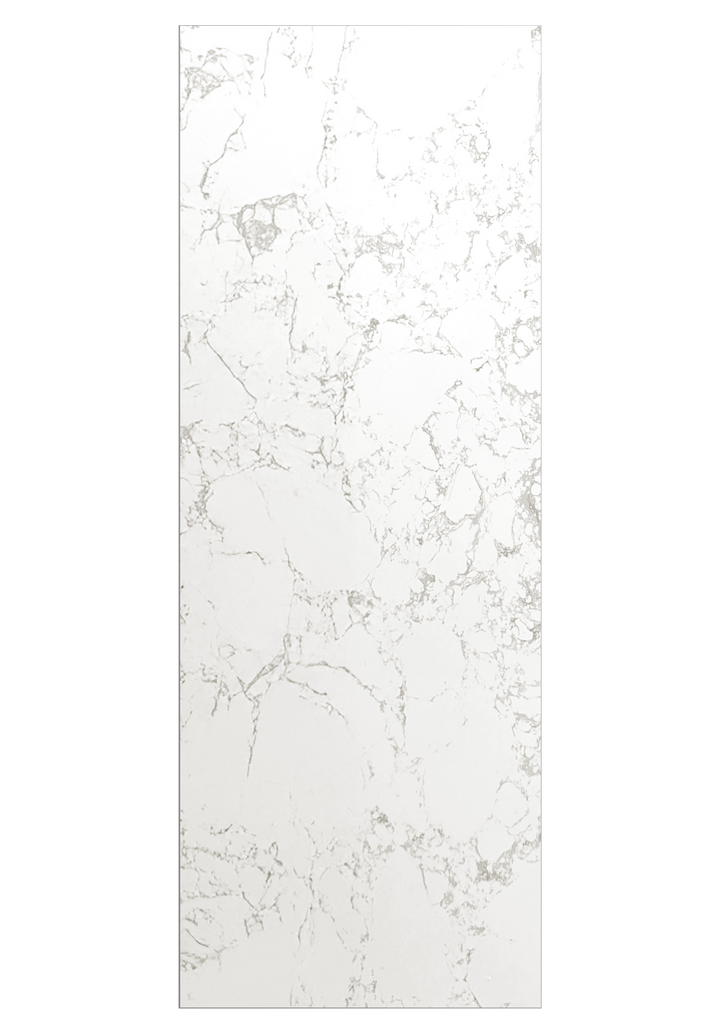 Calcutta White Marble Shower Wall - 84" Tall